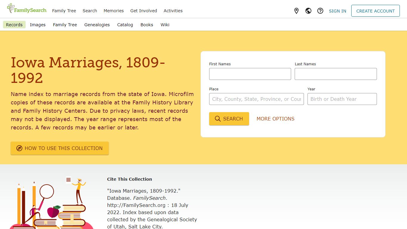 Iowa Marriages, 1809-1992 • FamilySearch